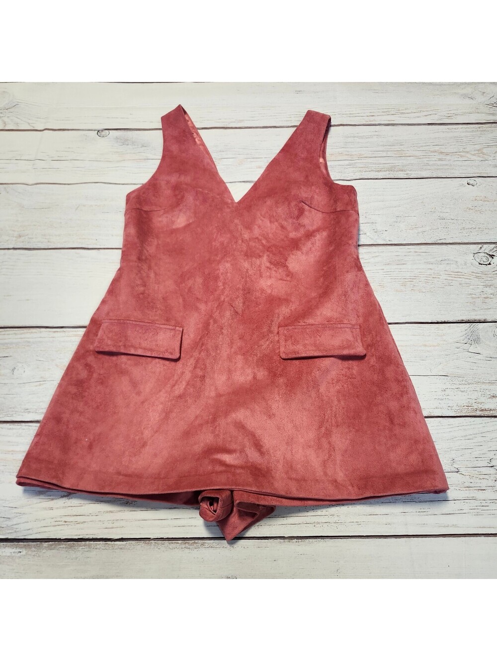 Anthropologie Mare Mare Faux Suede Sleeveless V Neck Romper Size M NWT